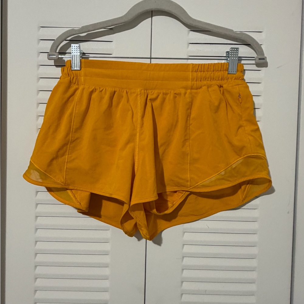 Lululemon Orange/Yellow Hotty Hot Shorts